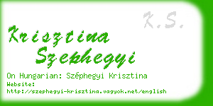 krisztina szephegyi business card
